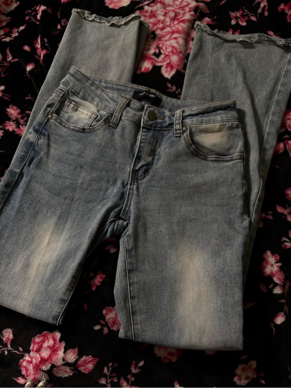 Women's Faded Light Blue Stretch Jeans